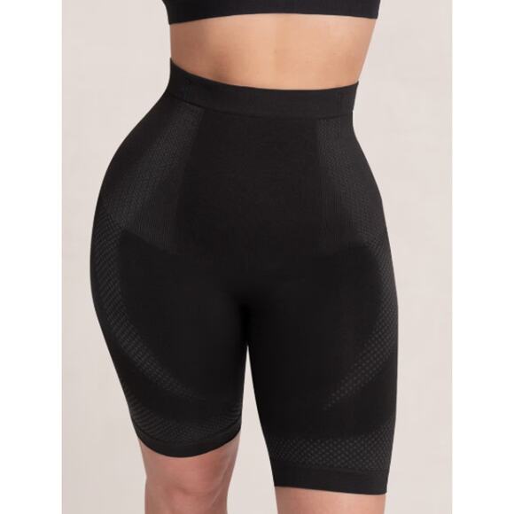 Shapermint Black Medium Large Everyday Empower Jacquard Shaper Shorts 55023 - Picture 1 of 12